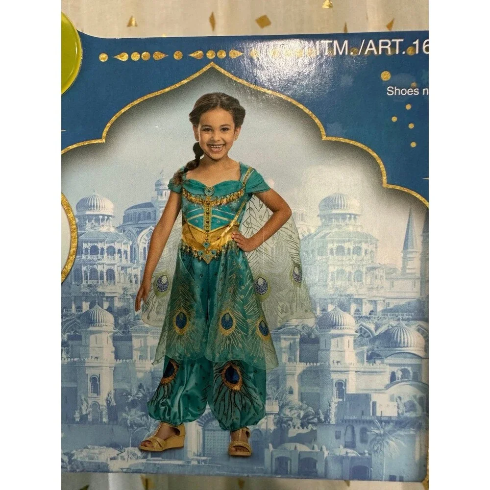 NWOT Disguise Disney Aladdin Girls Deluxe Jasmine Halloween Dress Up Costume 5-6 - Picture 4 of 7